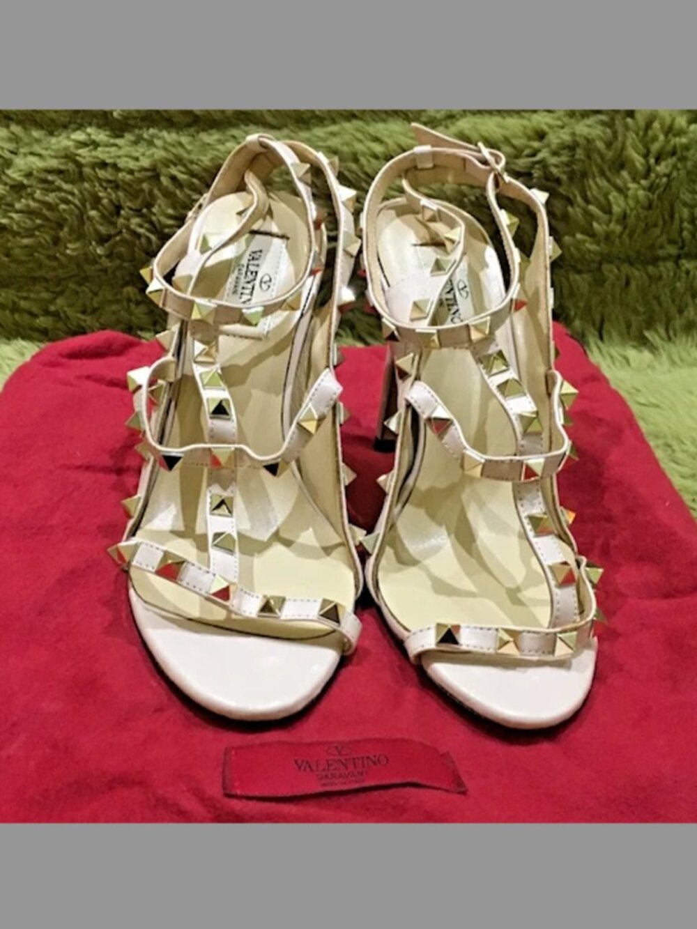 Valentino Rockstud Accents Leather Sandals Women's Size:36 New